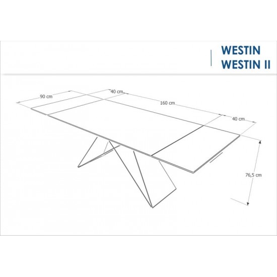 Стол обеденный раскладной Westin I 160(240)х90 Черный мат / Черный WESTINCC160 12