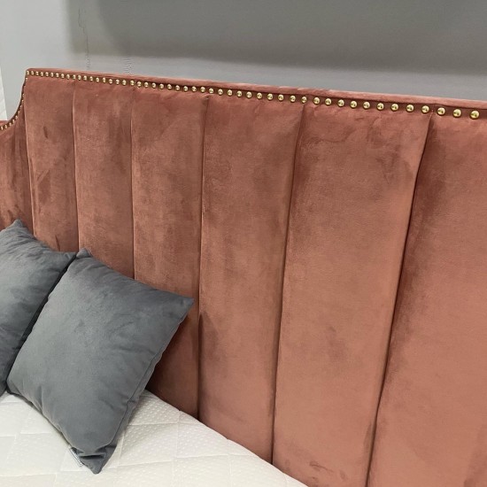 Двуспальная кровать Monako Velvet 160X200 Античный Розовый MONAKOV160RAZL 4