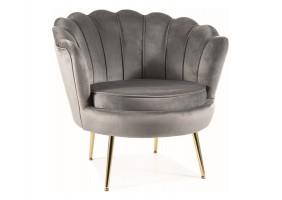 Крісло CAMELLIA 1 VELVET Сірий BLUVEL 14 / Золотий CAMELLIAV1SZZL