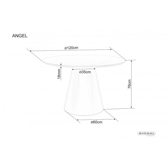 Стіл обідній ANGEL Дуб діаметр 120 ANGELDFI120 4