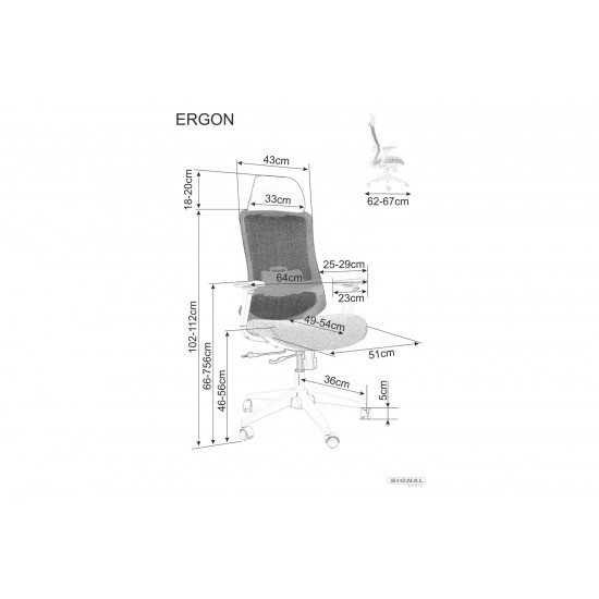 Компьютерное кресло ERGON Черный OBRERGONC 6
