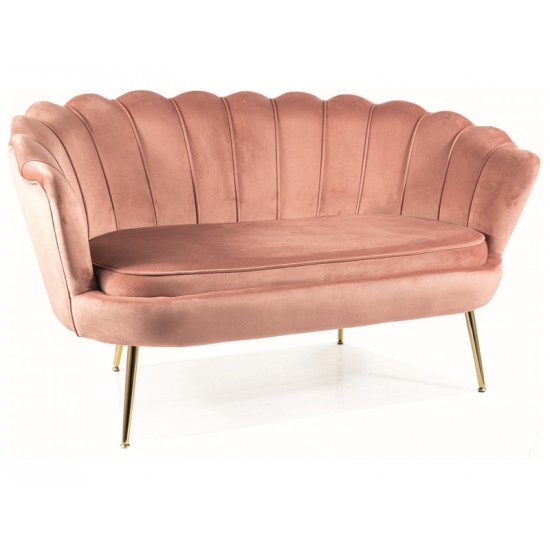Диван CAMELLIA 2 VELVET Античный розовый BLUEVEL 52 / Золото CAMELLIAV2RAZL 1