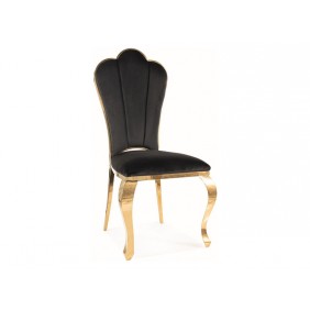 Кресло QUEEN VELVET золотая TAP. / Черный BLUVEL 19 QUEENVZCL