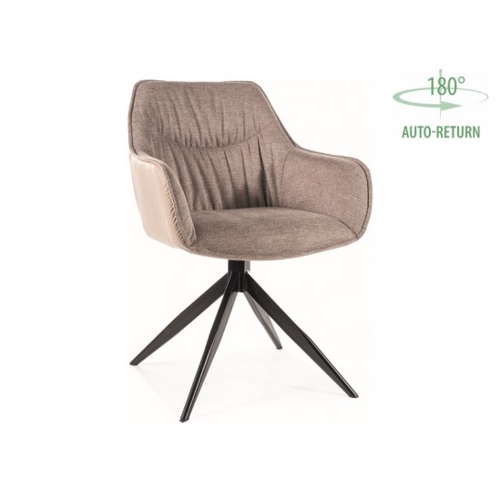 Кресло SEMPRE BREGO / BUFFALO Черный каркас / Бежевый 34 / Бежевый 01 SEMPREBRCBE 1