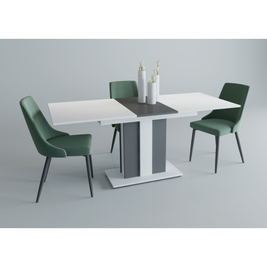 Стол обеденный Clasic 140(180)x80 Белая Аляска / Антрацит 4