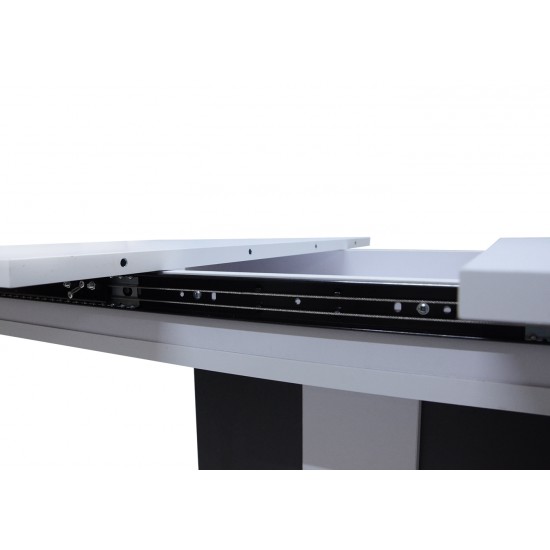 Стол обеденный Clasic 140(180)x80 Белая Аляска / Антрацит 9
